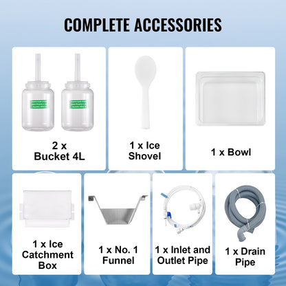 Máquina de Gelo Floco de Neve Comercial 385L/24H VEVOR