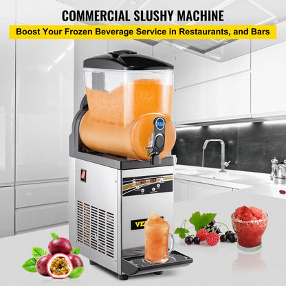 Máquina Slushy Comercial VEVOR 15L Aço Inoxidável