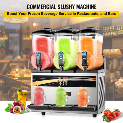 Máquina Slushy Comercial 3 Tanques 15L VEVOR