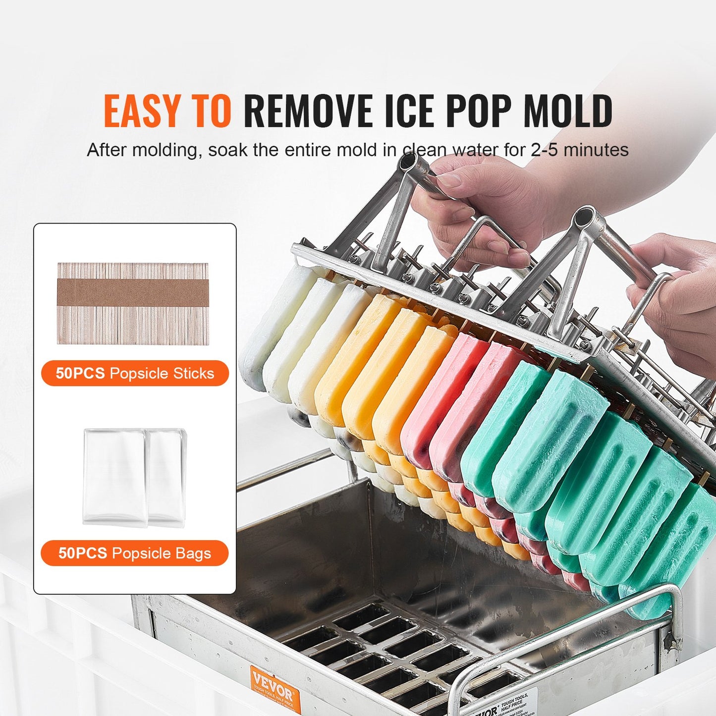Moldes Comerciais para Gelados em Aço Inoxidável 40PCS