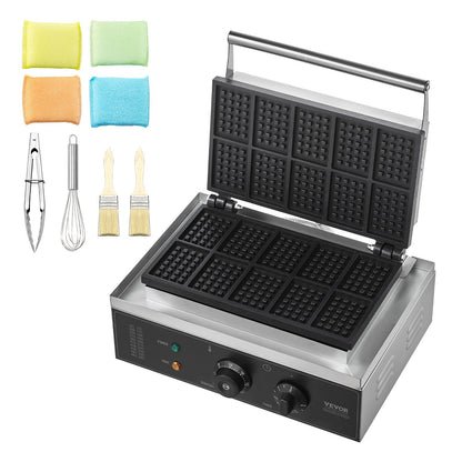 Máquina Profissional de Waffles 10 Unidades VEVOR