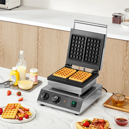 Máquina de Waffles Profissional 2000W 2 Peças VEVOR
