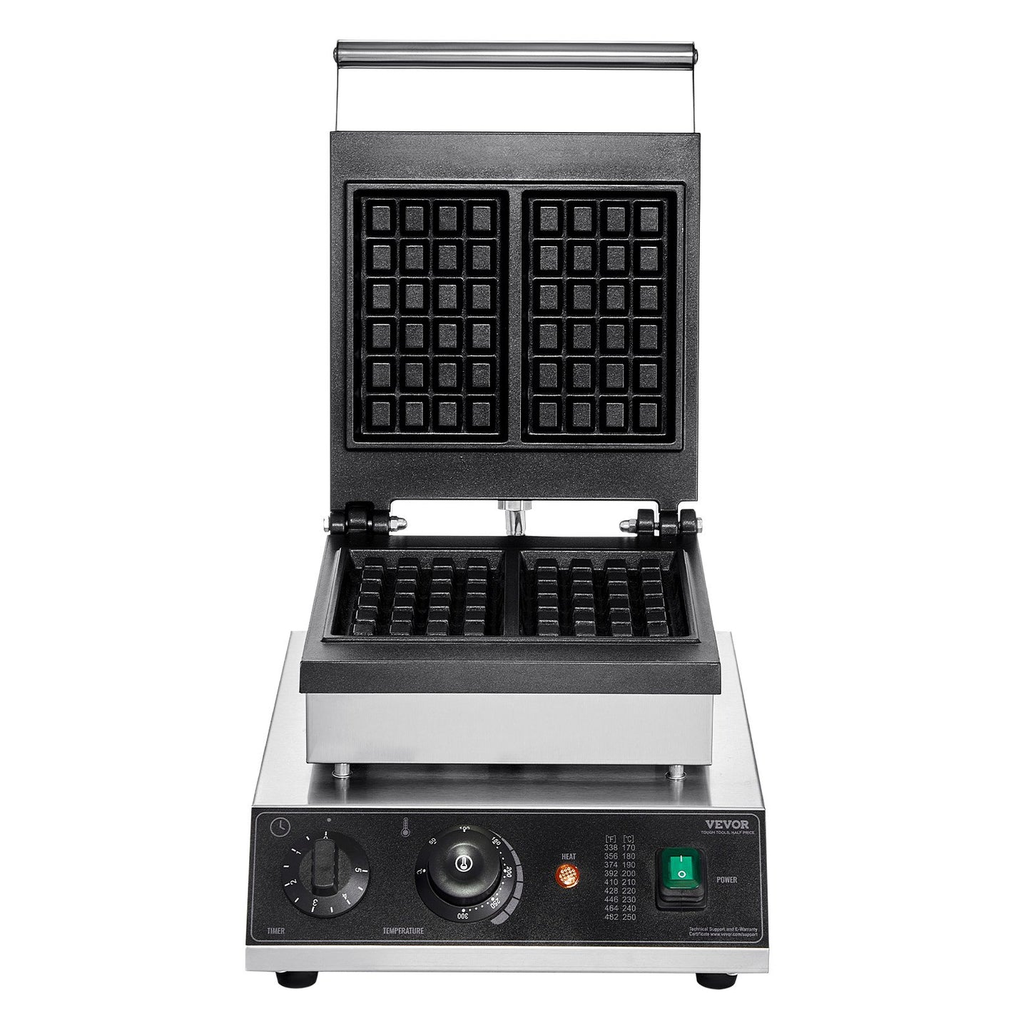 Máquina de Waffles Profissional 2000W 2 Peças VEVOR