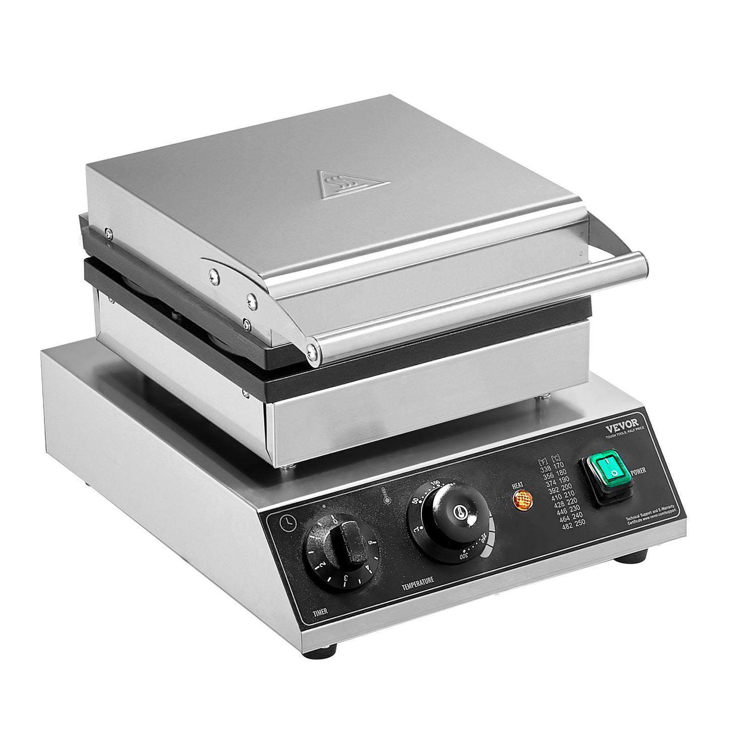 Máquina Profissional de Waffles 4PCS 1750W Inox