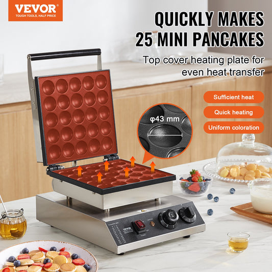 Máquina Mini Panquecas Holandesas 25PCS VEVOR 1700W