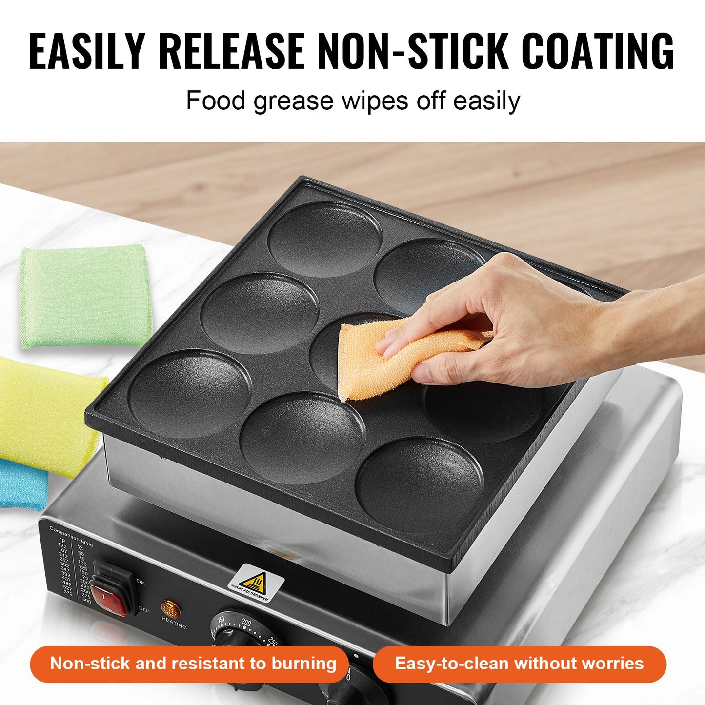 Máquina Elétrica Profissional para Panquecas Holandesas 9PCS
