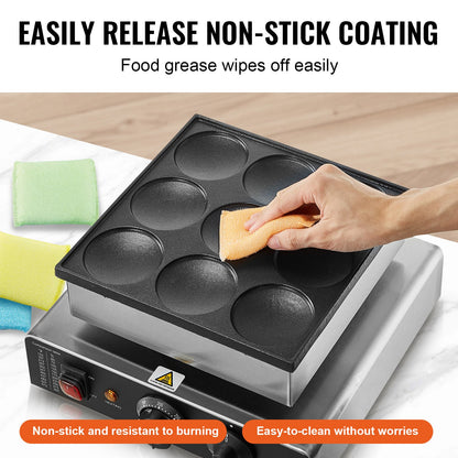 Máquina Elétrica Profissional para Panquecas Holandesas 9PCS