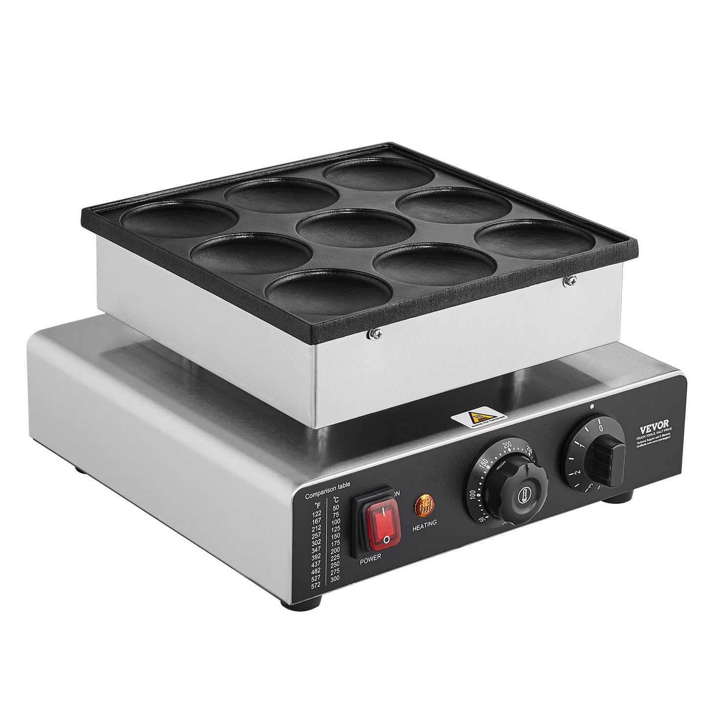 Máquina Elétrica Profissional para Panquecas Holandesas 9PCS