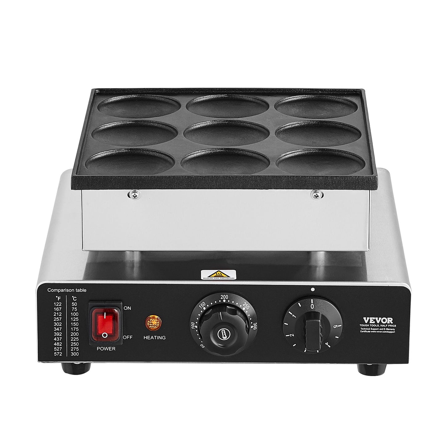 Máquina Elétrica Profissional para Panquecas Holandesas 9PCS