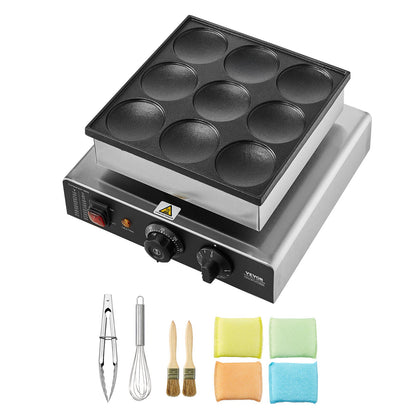 Máquina Elétrica Profissional para Panquecas Holandesas 9PCS