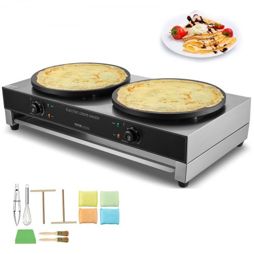 Máquina Elétrica de Crepes Dupla 16'' 3400W Profissional