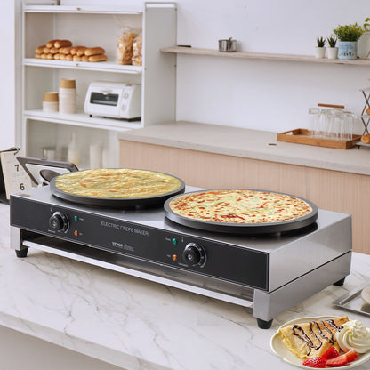 Máquina Elétrica de Crepes Dupla 16'' 3400W Profissional