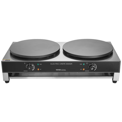 Máquina Elétrica de Crepes Dupla 16'' 3400W Profissional