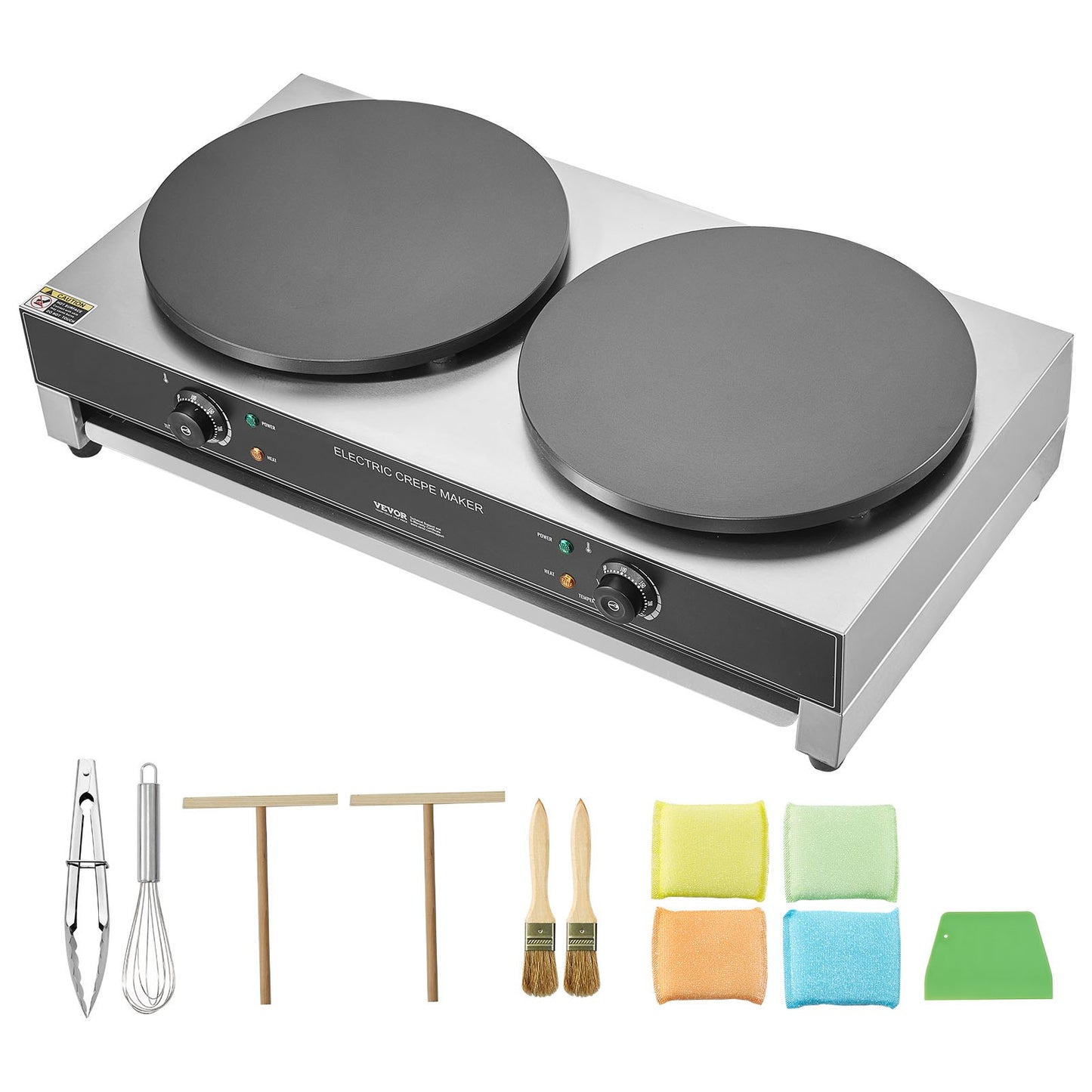 Máquina Elétrica de Crepes Dupla 16'' 3400W Profissional