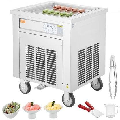 Máquina Profissional de Gelado Frito em Rolo VEVOR