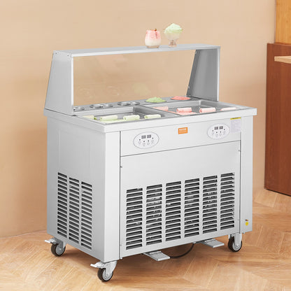 Máquina Comercial de Gelado Frito VEVOR com 2 Placas