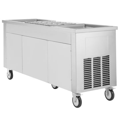 Máquina Comercial de Gelado Frito em Rolo VEVOR 2 Pans