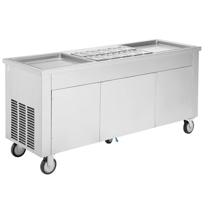 Máquina Comercial de Gelado Frito em Rolo VEVOR 2 Pans