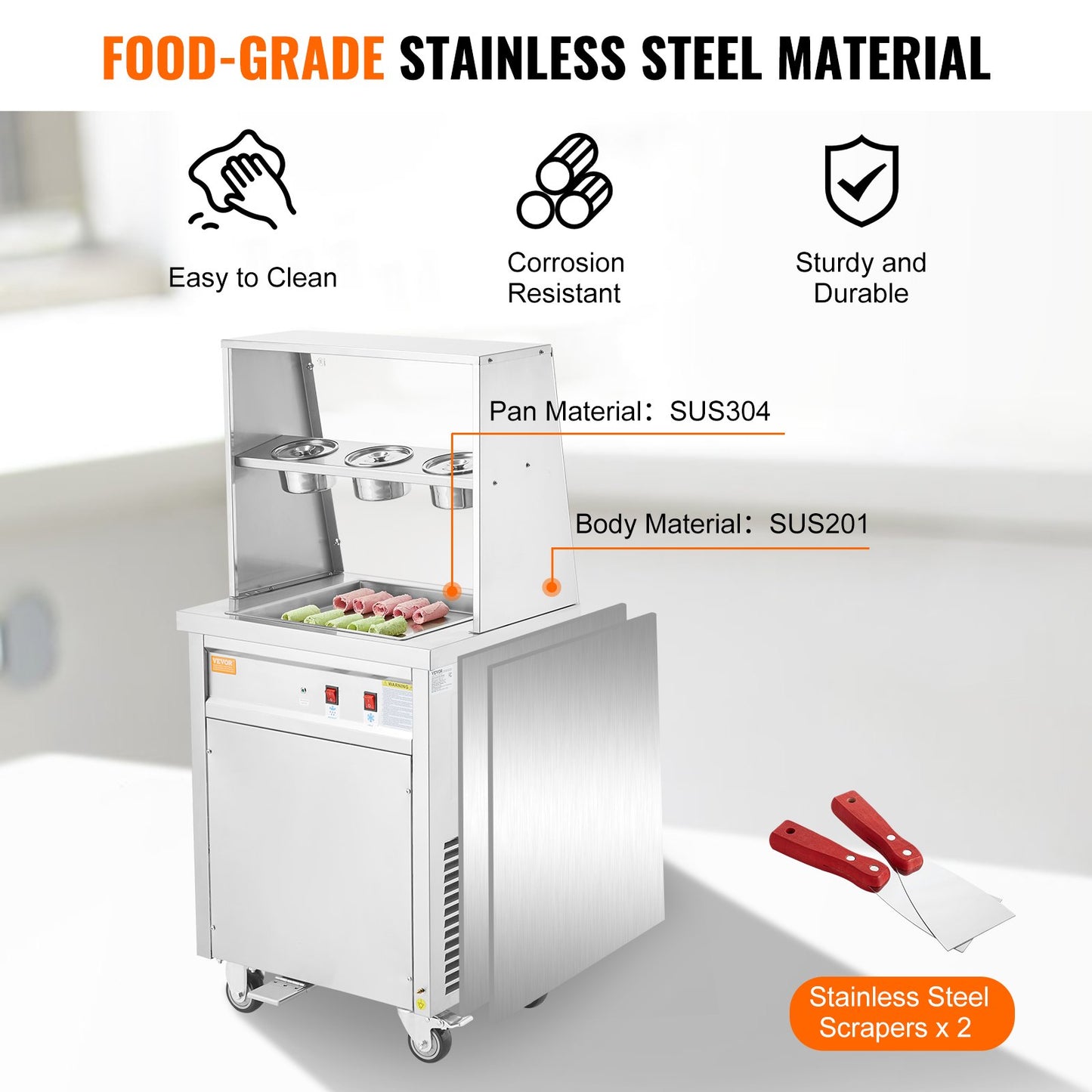 Máquina Profissional para Gelado Frito em Aço Inoxidável