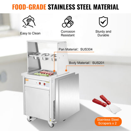 Máquina Profissional para Gelado Frito em Aço Inoxidável