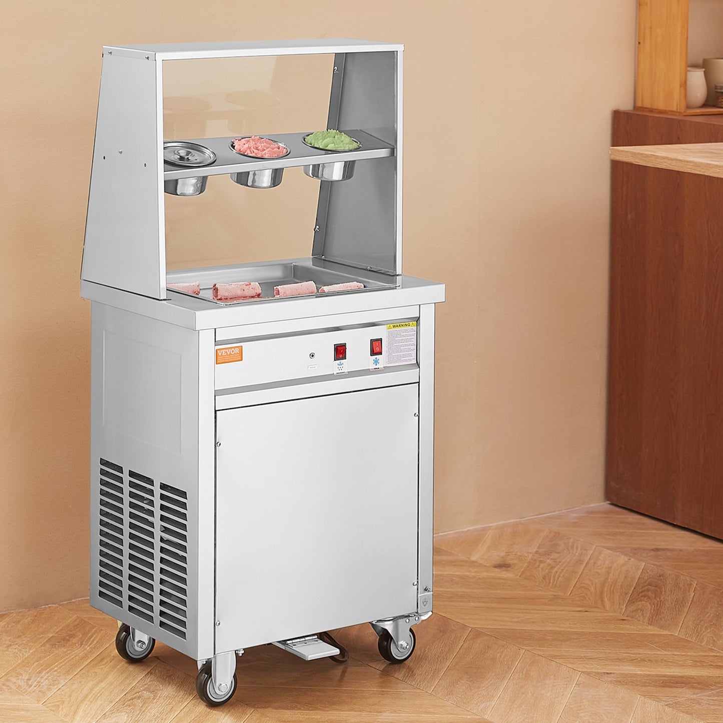 Máquina Profissional para Gelado Frito em Aço Inoxidável