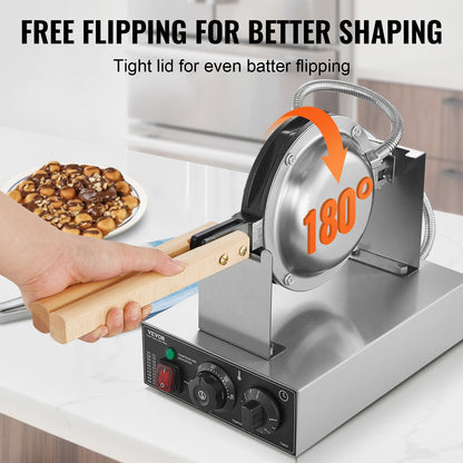 Máquina Profissional para Waffles Bolha 1400W VEVOR