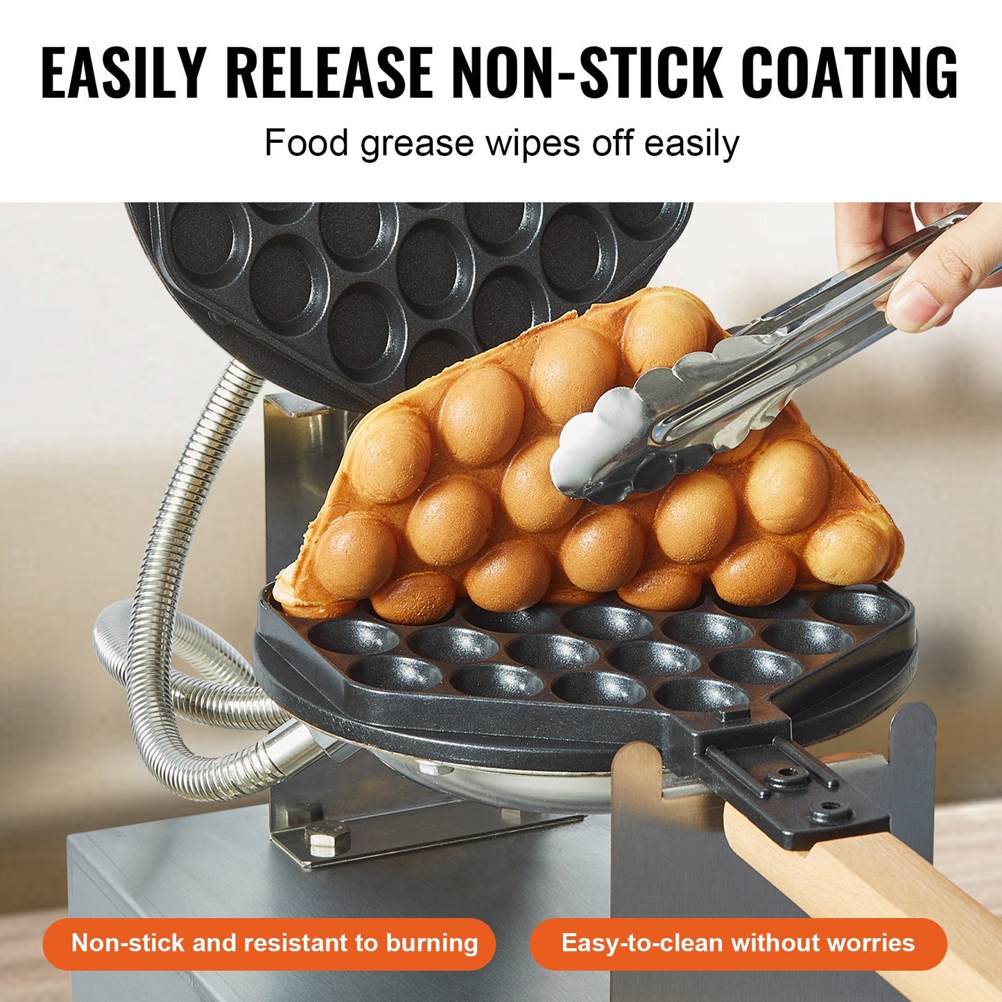 Máquina Profissional para Waffles Bolha 1400W VEVOR