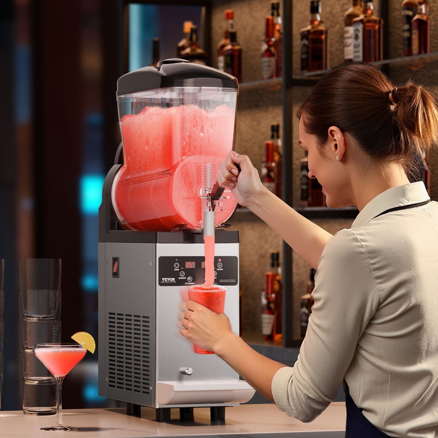Máquina Slushy Comercial VEVOR 12L em Aço Inoxidável