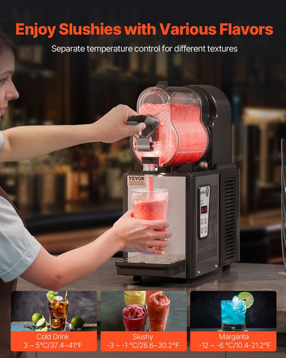 Máquina Slushy Comercial VEVOR 3L Inox para Bebidas