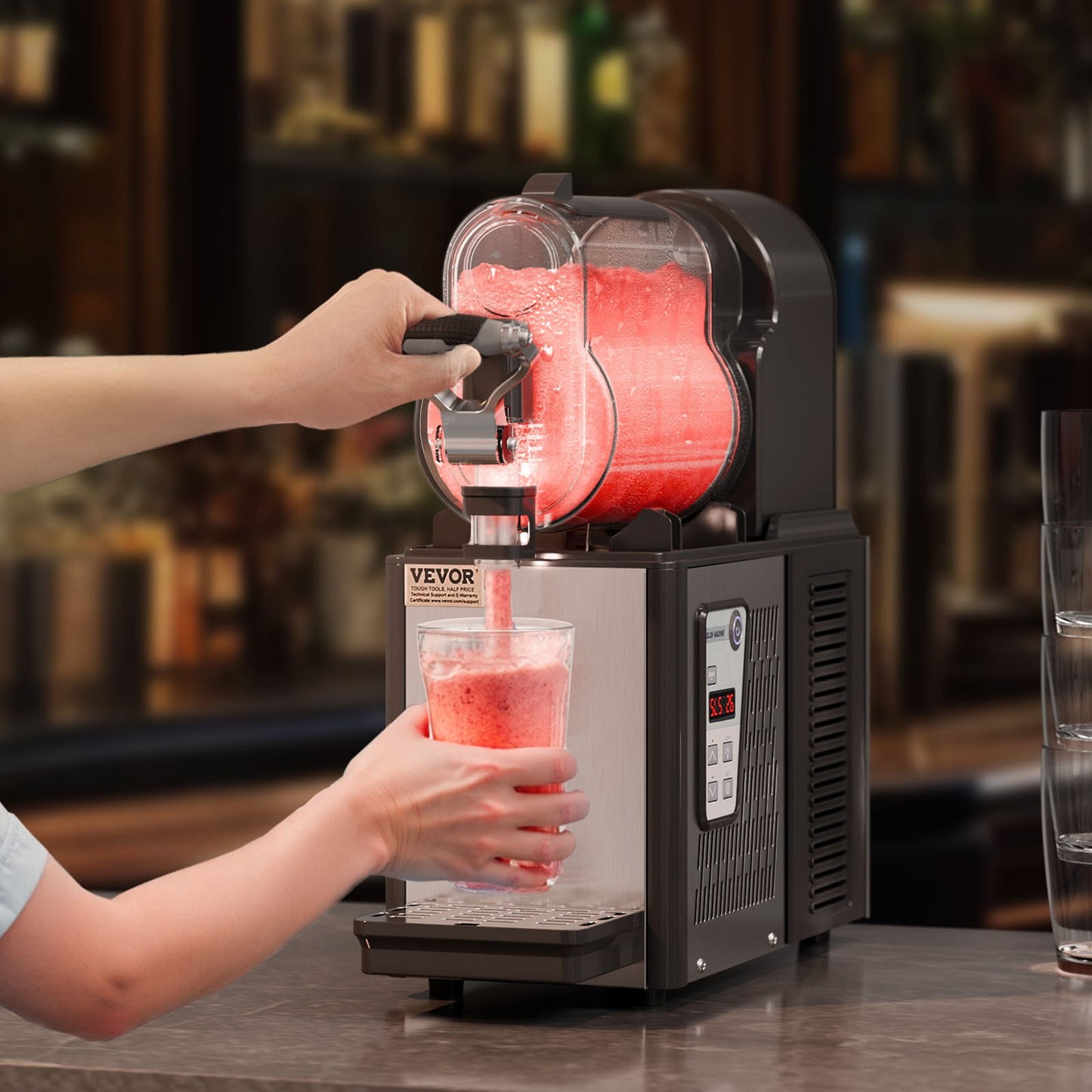 Máquina Slushy Comercial VEVOR 3L Inox para Bebidas