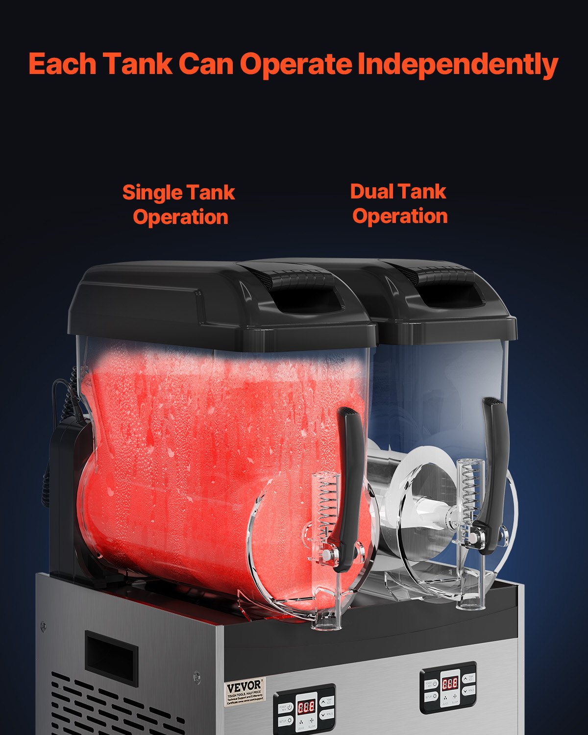 Máquina Slushy Comercial Duplo Tanque 12L VEVOR