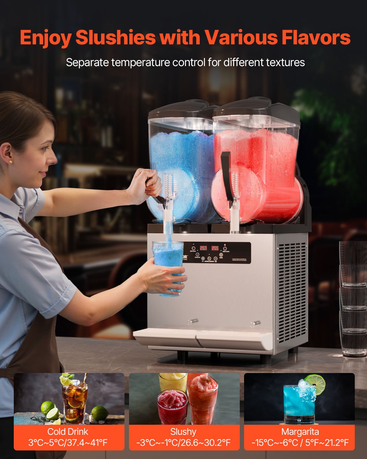 Máquina Slushy Comercial Dupla 12L - VEVOR