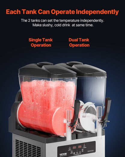 Máquina Slushy Comercial Dupla 12L - VEVOR