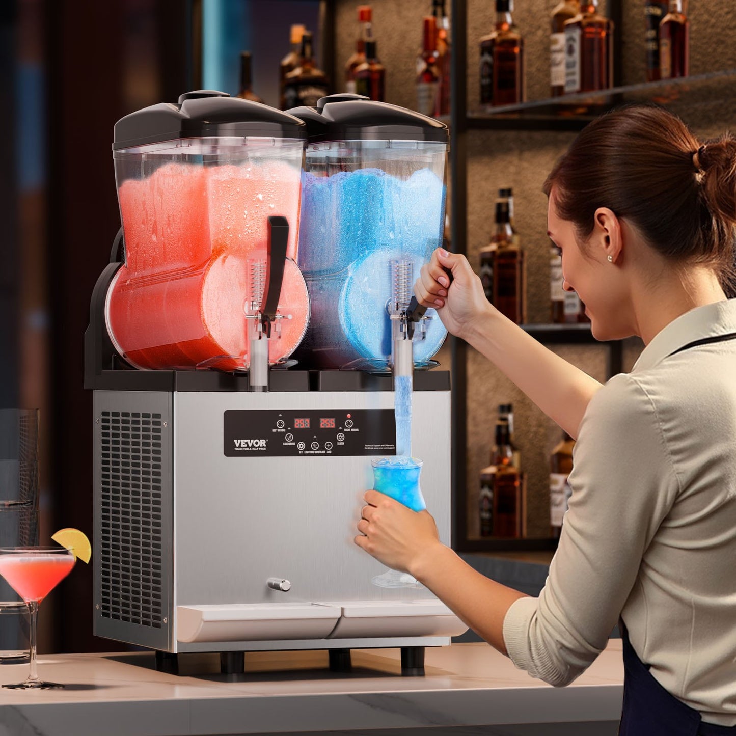 Máquina Slushy Comercial Dupla 12L - VEVOR