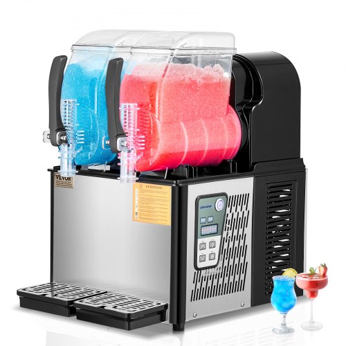 Máquina Slushy Comercial VEVOR 4Lx2 Tanques Duplos