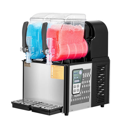 Máquina Slushy Comercial VEVOR 4Lx2 Tanques Duplos