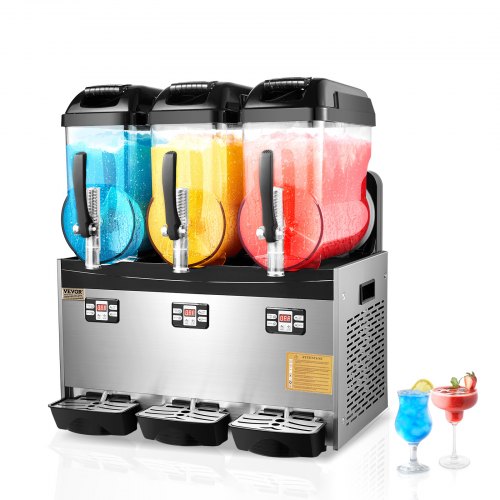 Máquina Slushy Comercial Tripla 12L VEVOR em Aço Inox