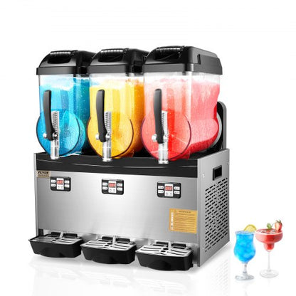 Máquina Slushy Comercial Tripla 12L VEVOR em Aço Inox