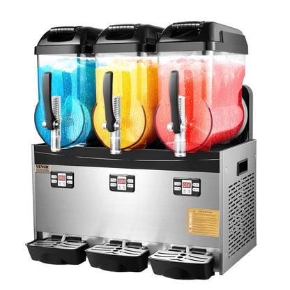 Máquina Slushy Comercial Tripla 12L VEVOR em Aço Inox