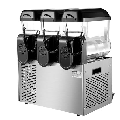 Máquina Slushy Comercial Tripla 12L VEVOR em Aço Inox
