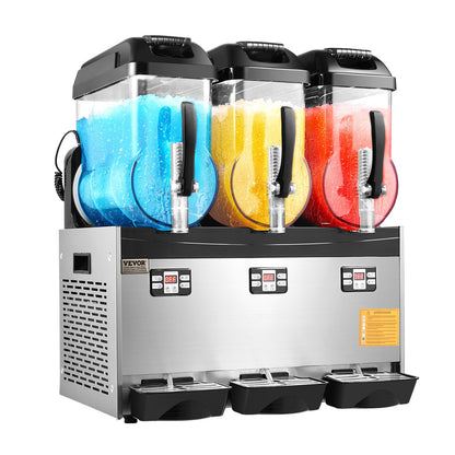 Máquina Slushy Comercial Tripla 12L VEVOR em Aço Inox