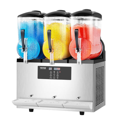 Máquina Slushy Comercial VEVOR 12Lx3 Tanques Triplo