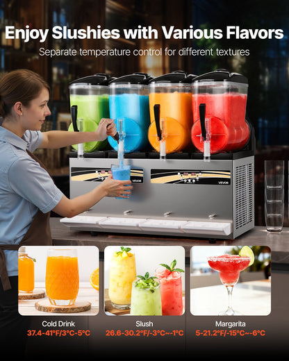 Máquina Slushy VEVOR 12L x4 Tanques para Negócios