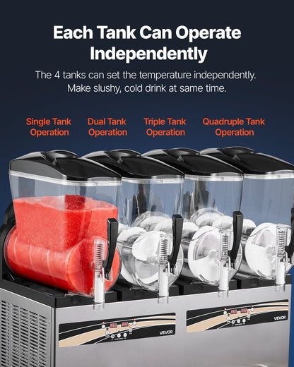 Máquina Slushy VEVOR 12L x4 Tanques para Negócios