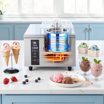 Máquina Comercial de Gelado Duro VEVOR 5L/h 500W