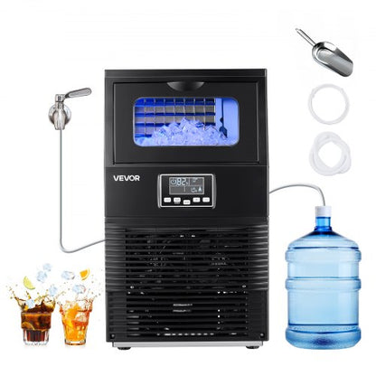Máquina de Gelo Comercial VEVOR 41kg/dia com Armazenamento