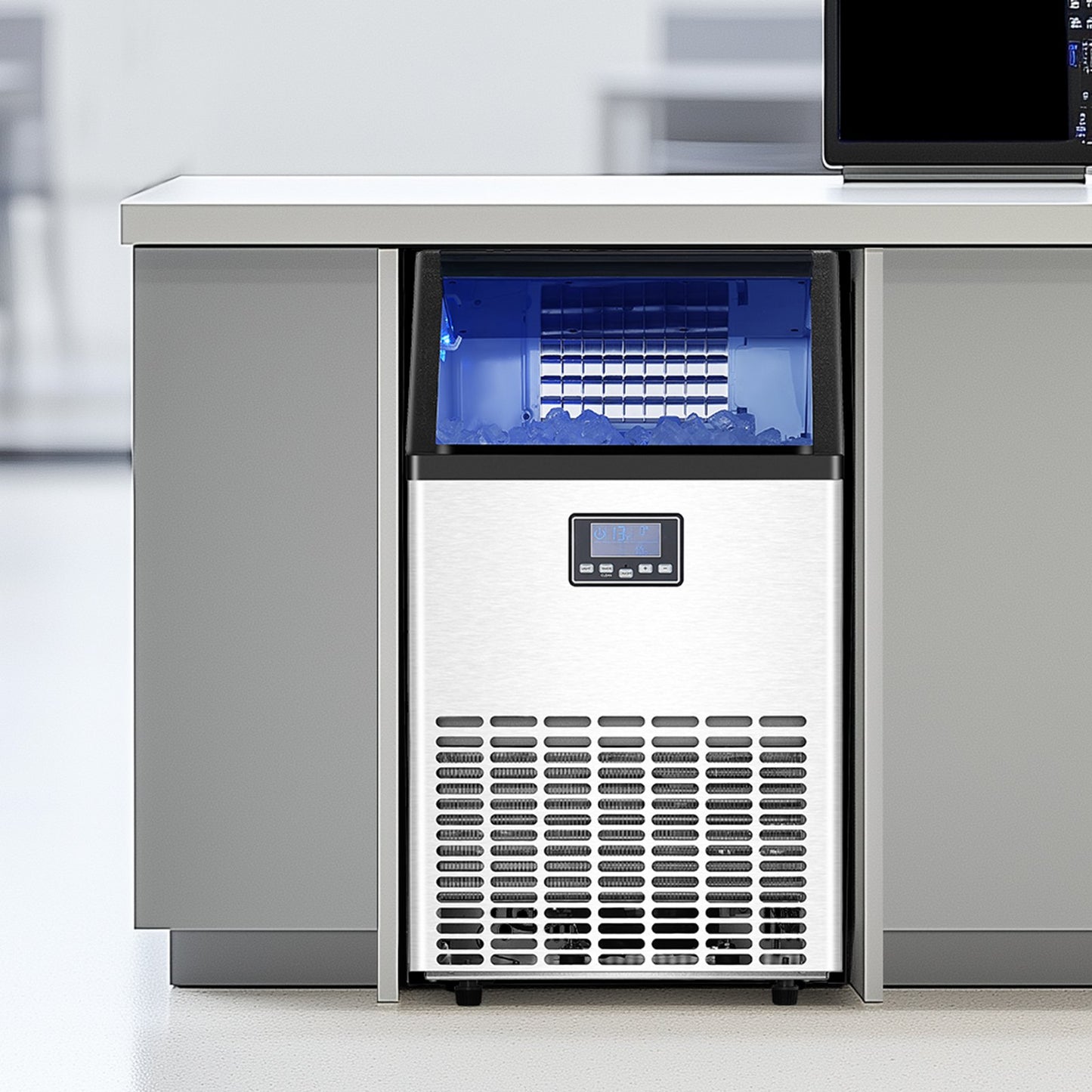 Máquina de Gelo Comercial VEVOR 100lbs/24H com Armazenamento
