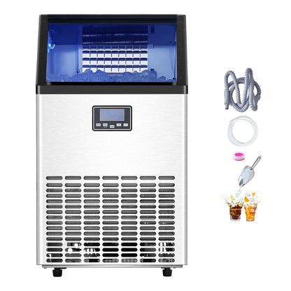 Máquina de Gelo Comercial VEVOR 100lbs/24H com Armazenamento