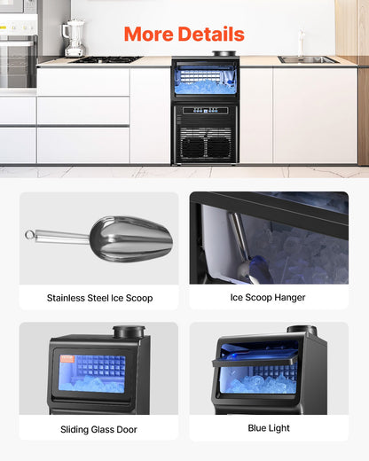 Máquina de Gelo VEVOR 90lbs/24H com Display LED
