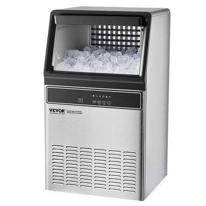 Máquina de Gelo Comercial VEVOR 110lbs/24H com Armazenamento